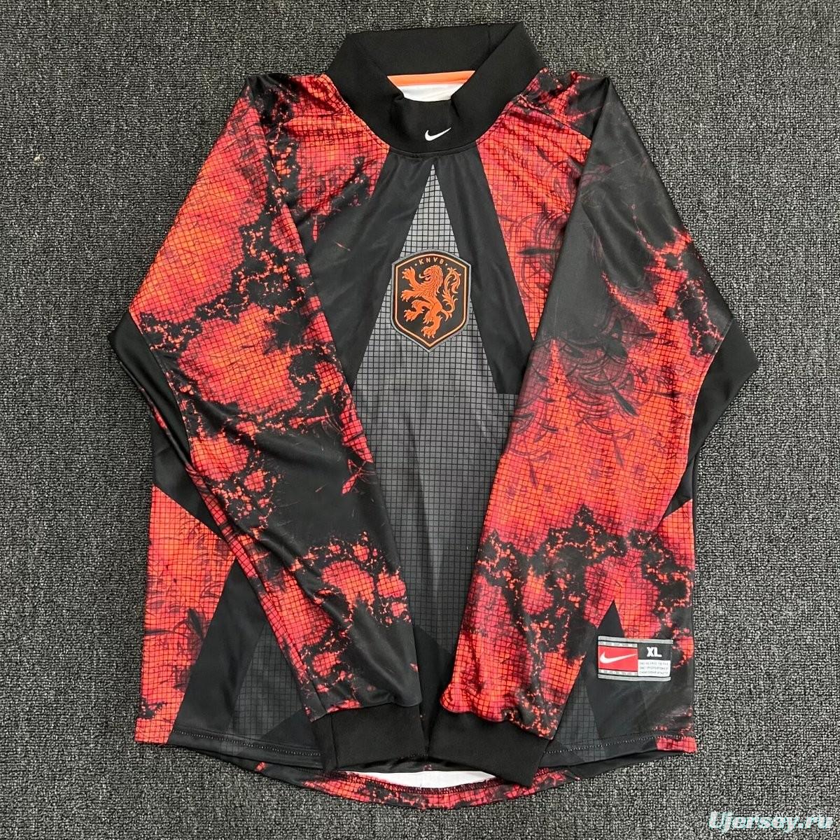 2026 Netherlands Red/Black Long Sleeve Goalkeeper Jersey