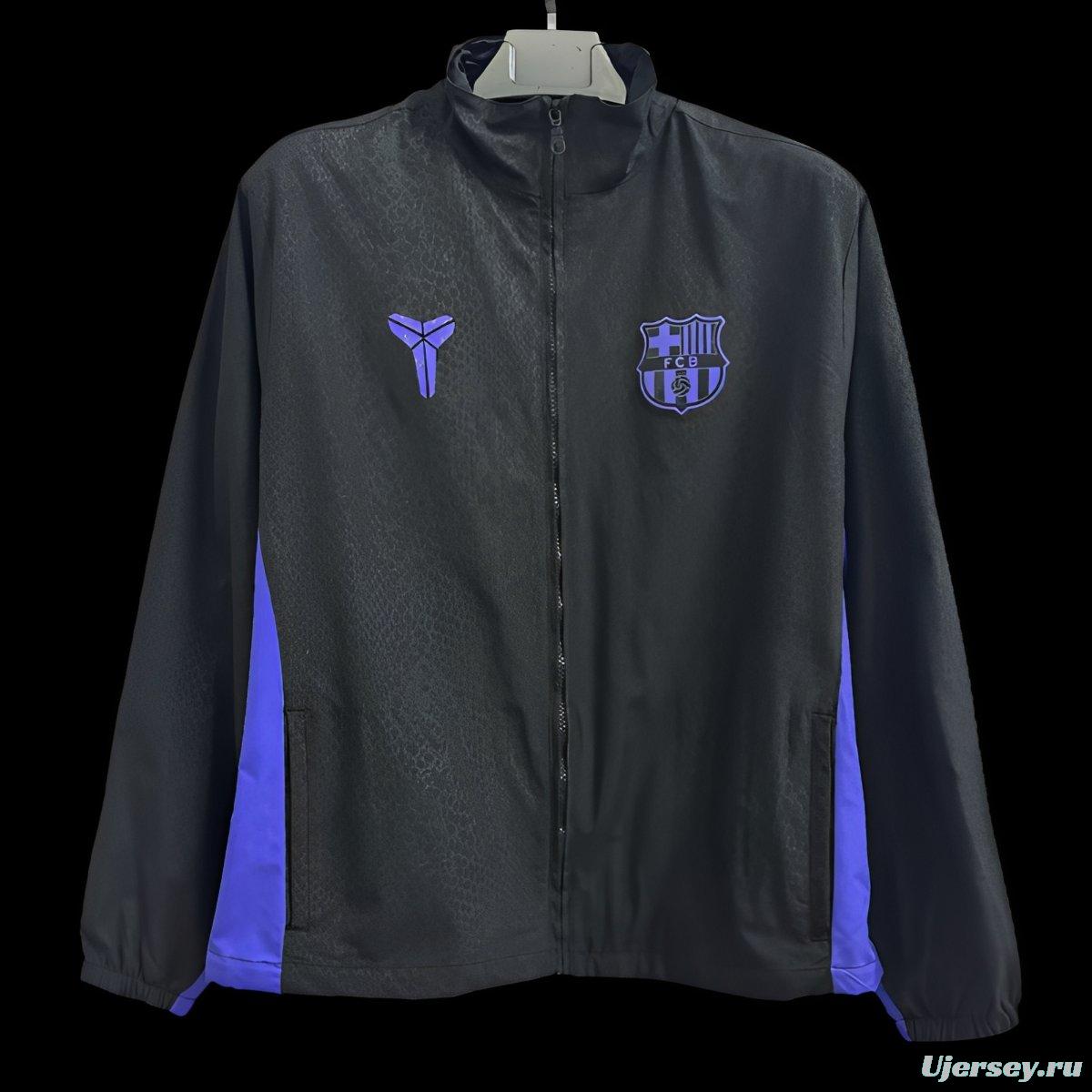 25/26 Barcelona Black/Blue Kobe Full Zipper Windbreaker