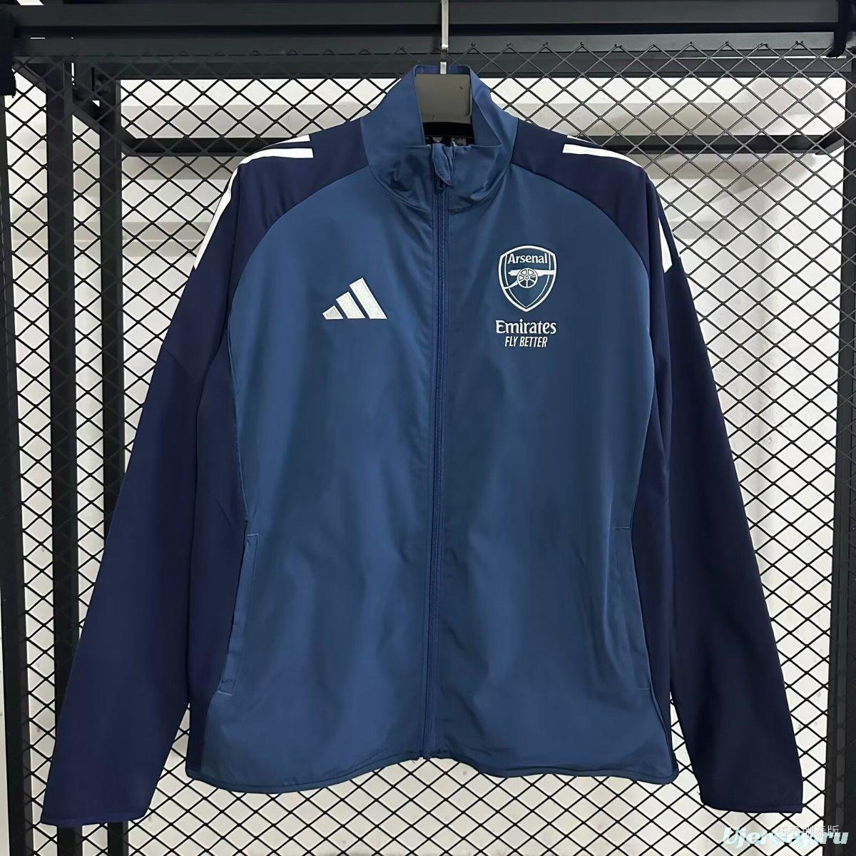 25/26 Arsenal Blue/Navy Full Zipper Windbraker