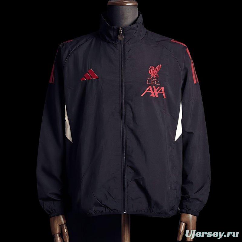 2026 Liverpool Black Jacket Windbreaker