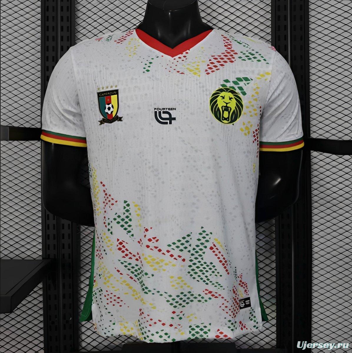 2026 Player Version Cameroon Home White with Red, Dot Pattern Jersey