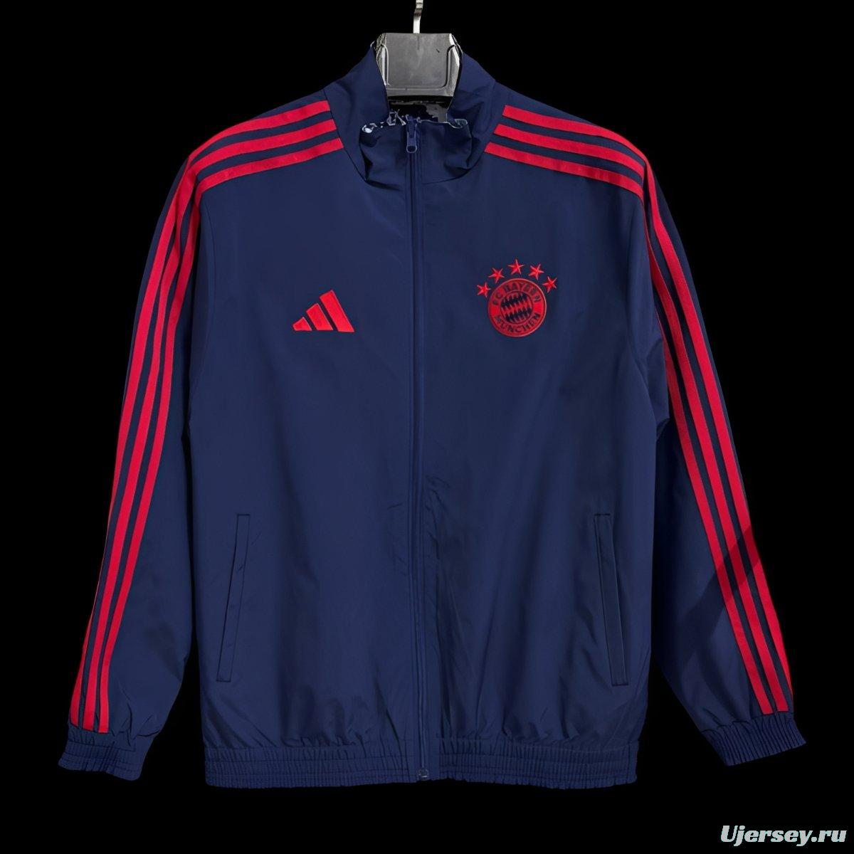 25/26 Bayern Munich Navy Full Zipper Windbreaker