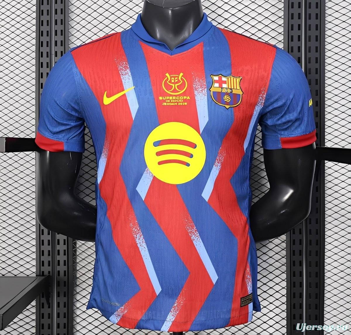 Player Version 25/26 Barcelona Forth Jersey With Supercopa Sponsor