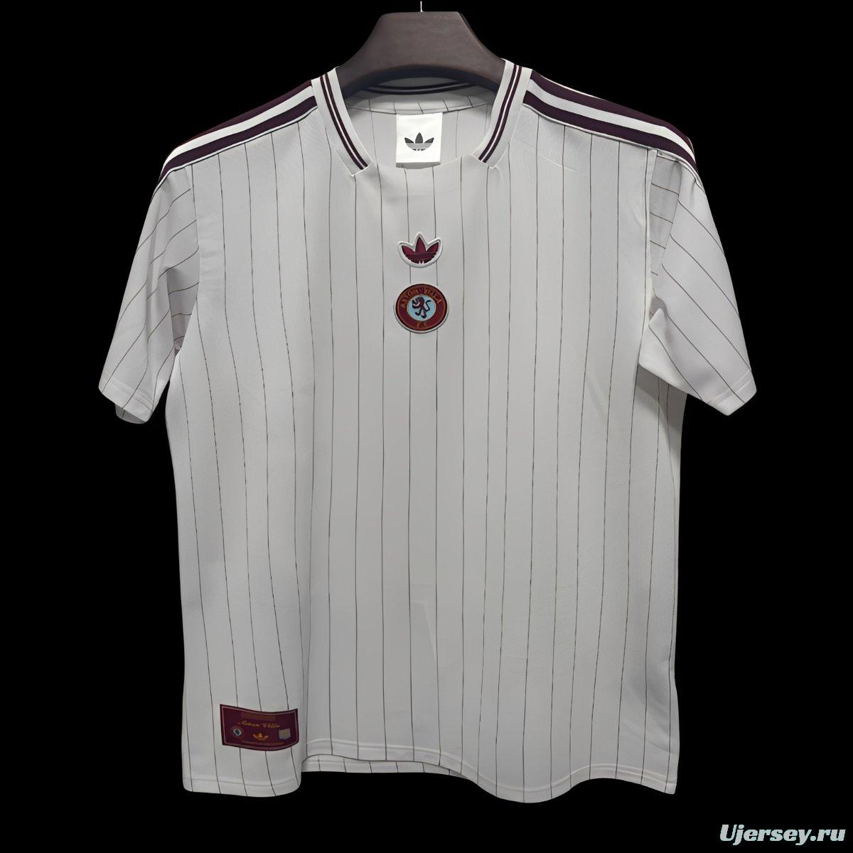 2026 Aston Villa Adidas Terrace Icons White Jersey
