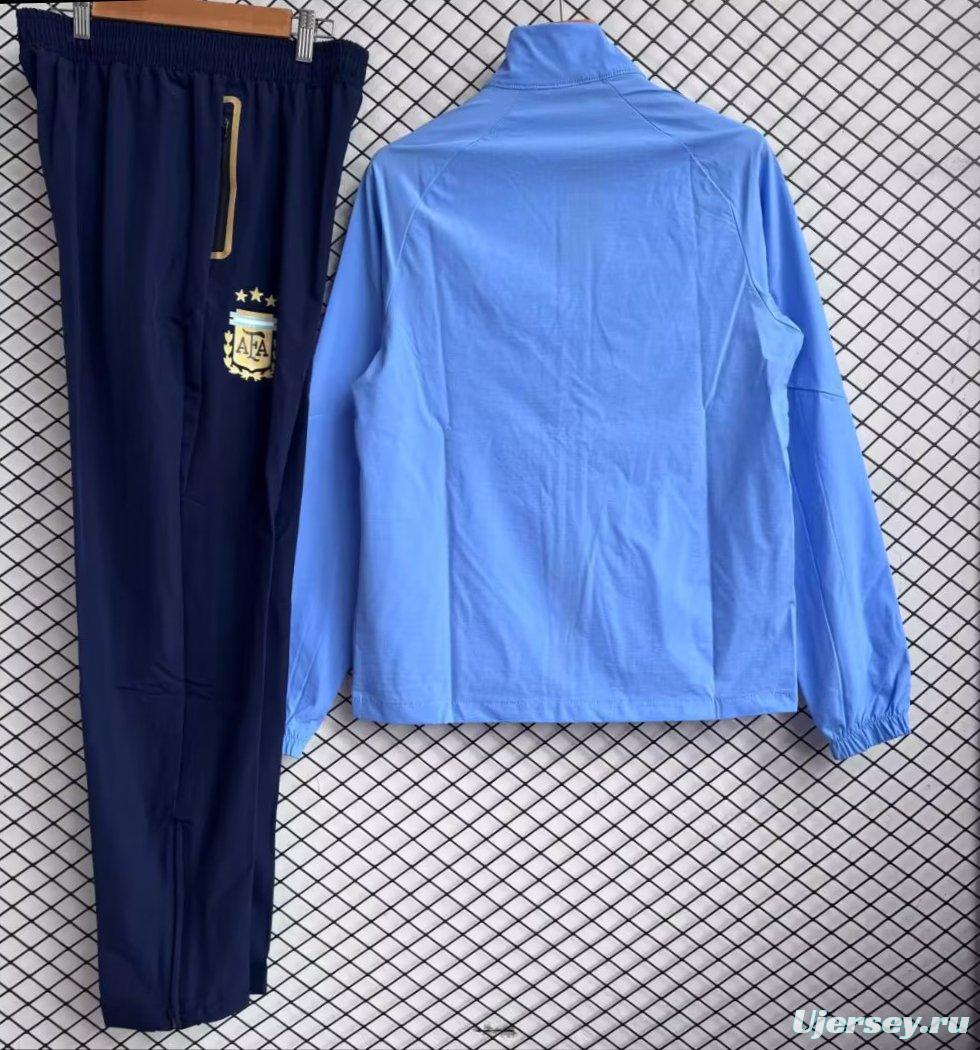 2026 Argentina BLue Full Zipper Windbreaker + Long Pants