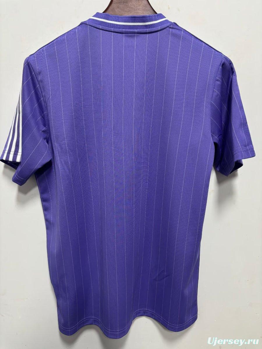2026 Real Madrid Adidas Terrace Icons Purple Pinstripe Jersey