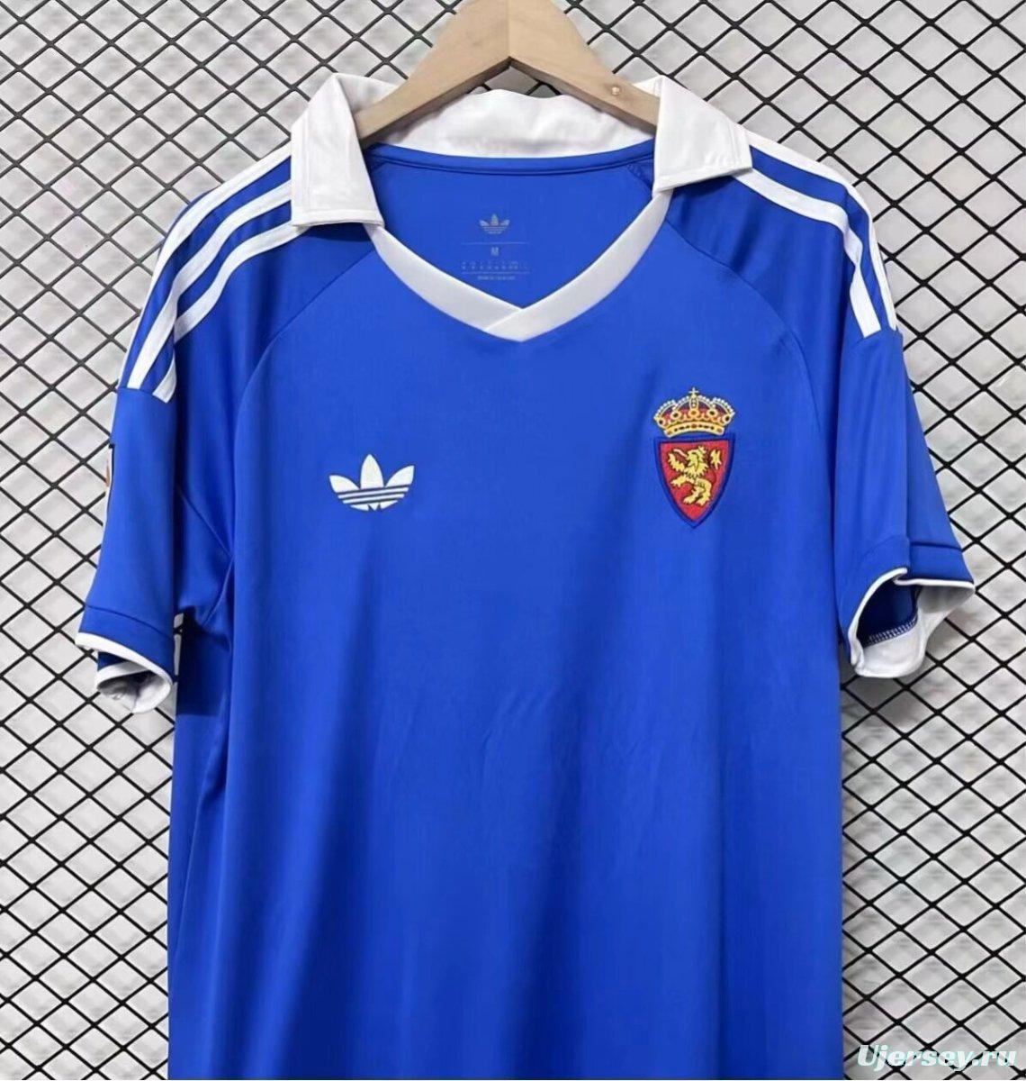 25/26 Real Zaragoza Blue / White Remake Vintage Jersey