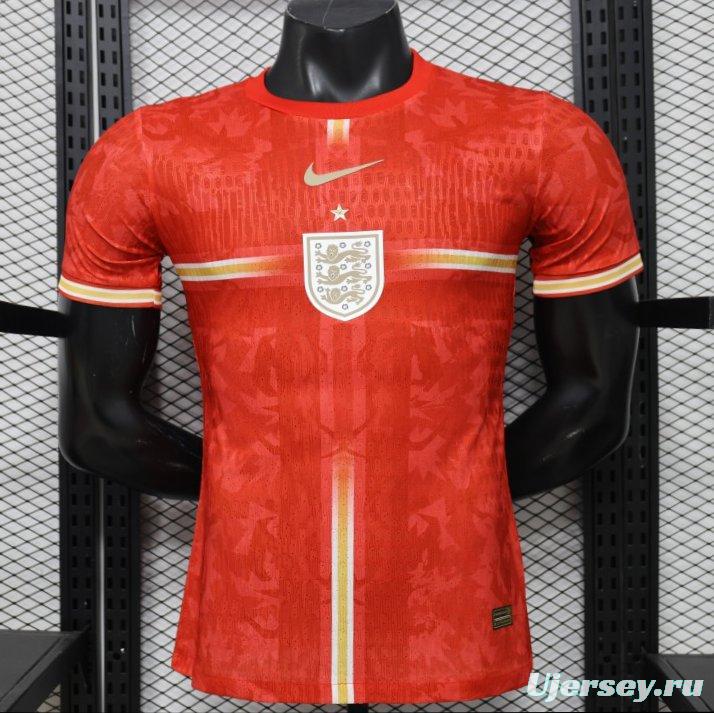 Player Version 2026 England Away Red with Gold Lion  Special Edition Jersey