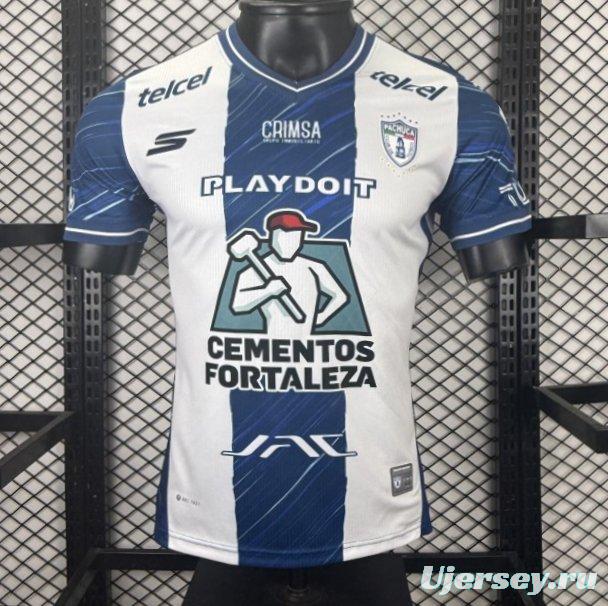 Player Version 25/26 CF Pachuca White & Blue Vertical Stripes Home Jersey