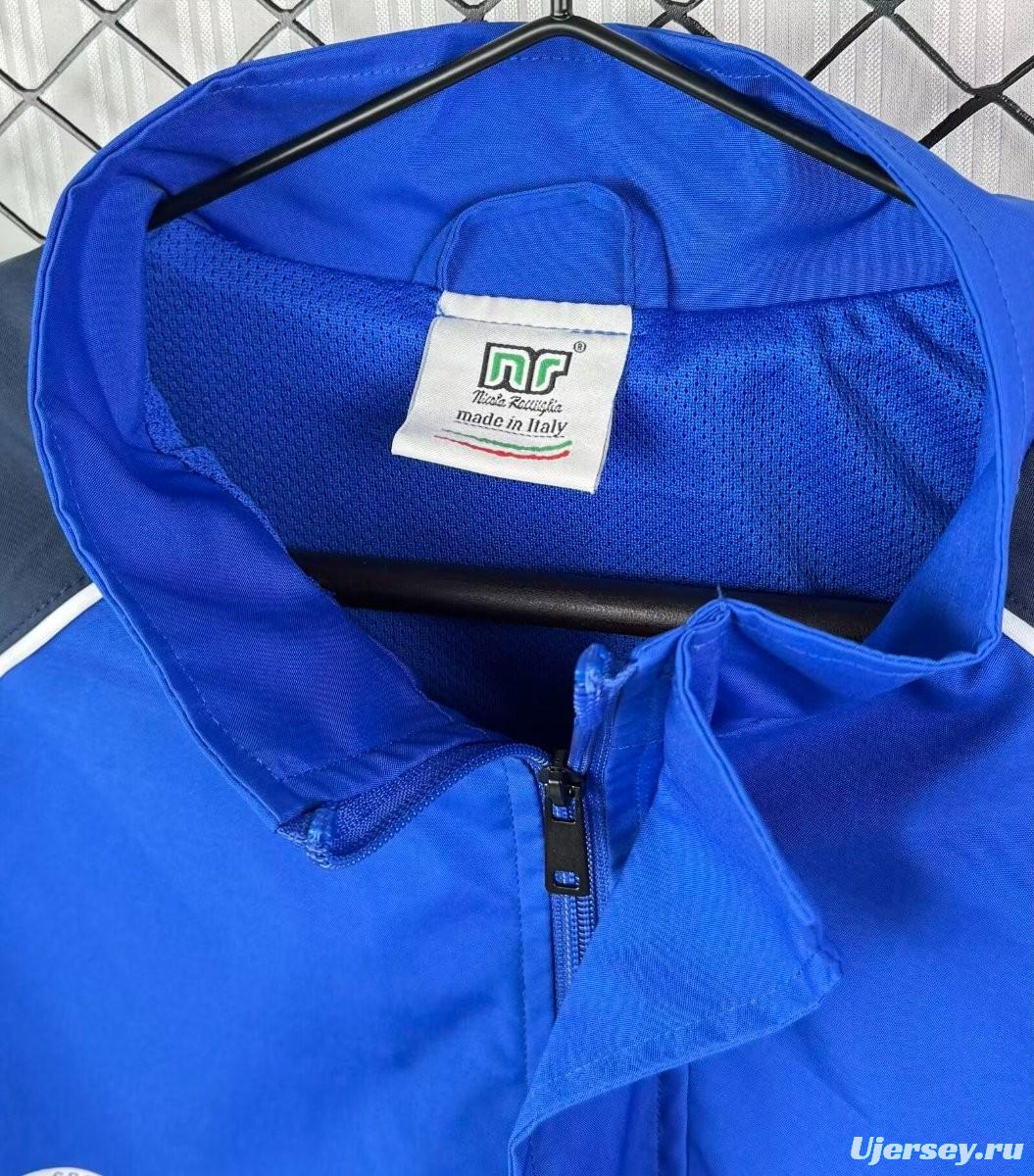 Retro 89/90 Napoli Blue/Black Full Zipper Windbreaker