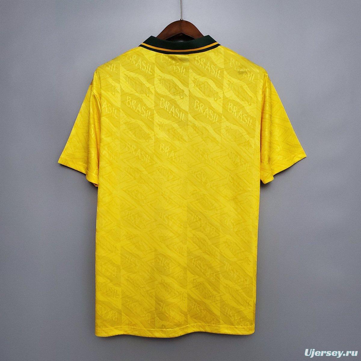 Retro 1991/93 Brazil Home Soccer Jersey