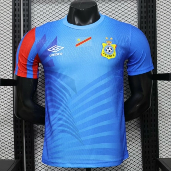 Player Version 26/27 DR Congo  Sky Blue & Red  Home Jersey