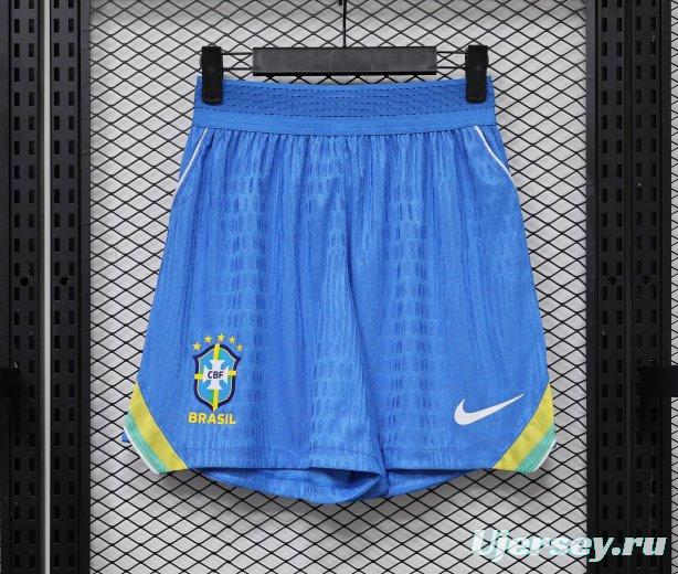 Player Version 26/27 Brazil  Royal Blue Jacquard Stripe Away Shorts