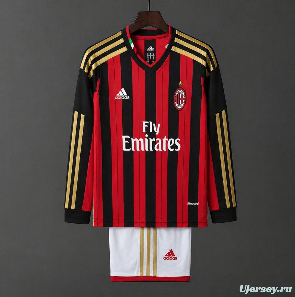 Retro 13/14 Kids  AC Milan Home Long Sleeve Jersey