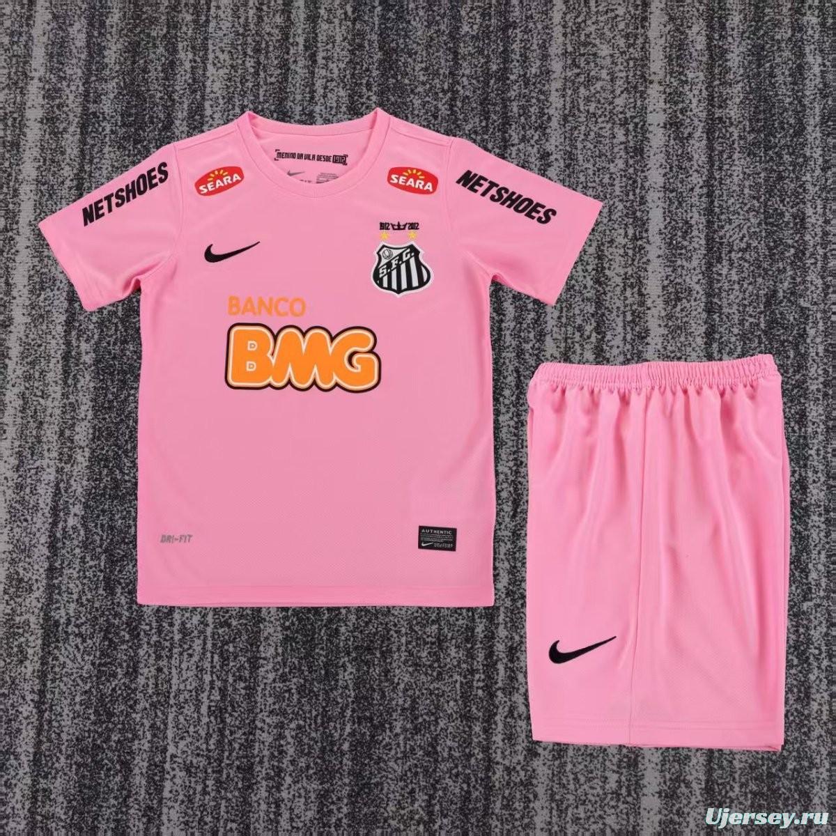 Retro 12/13 Kids Santos Away Pink Jersey