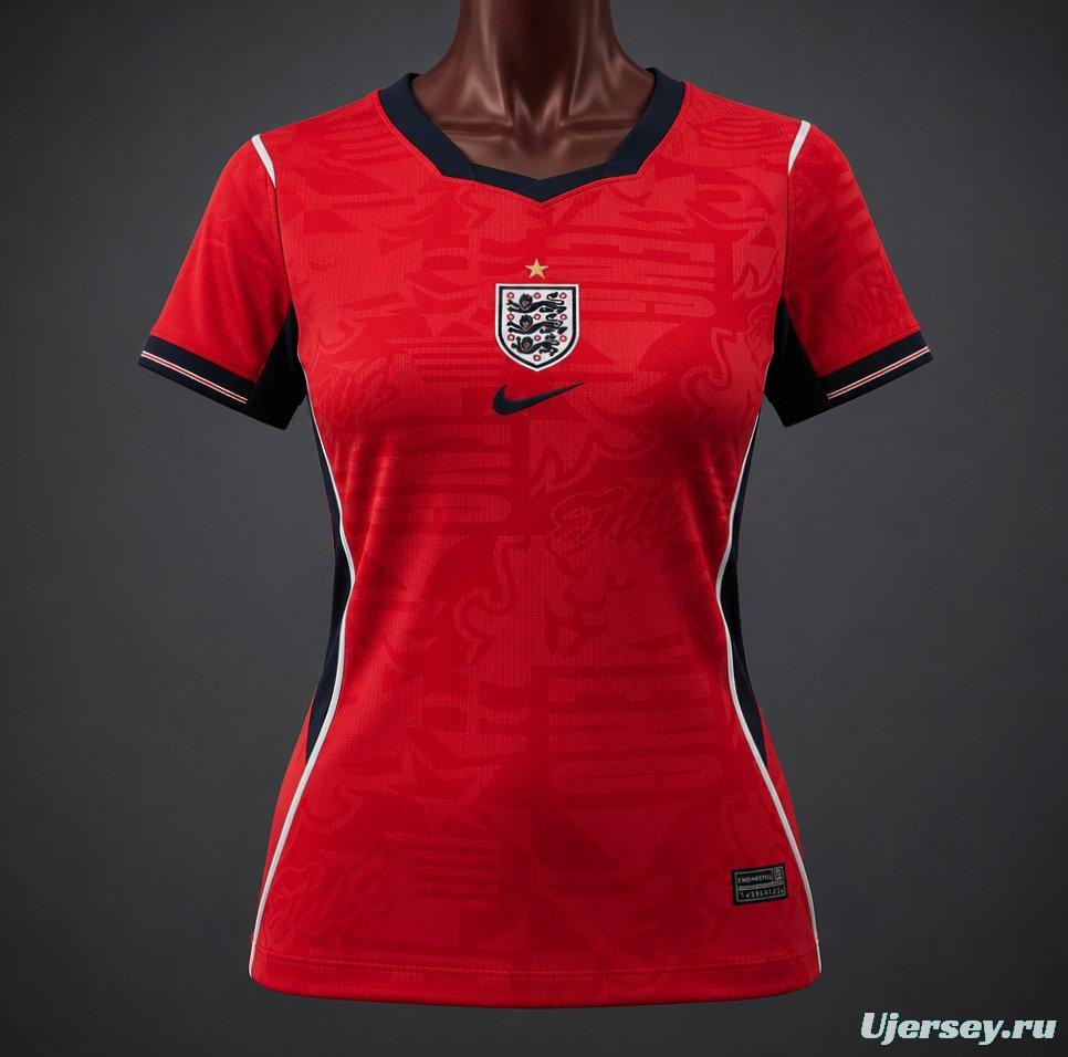 2026 Women England Away Red Jersey