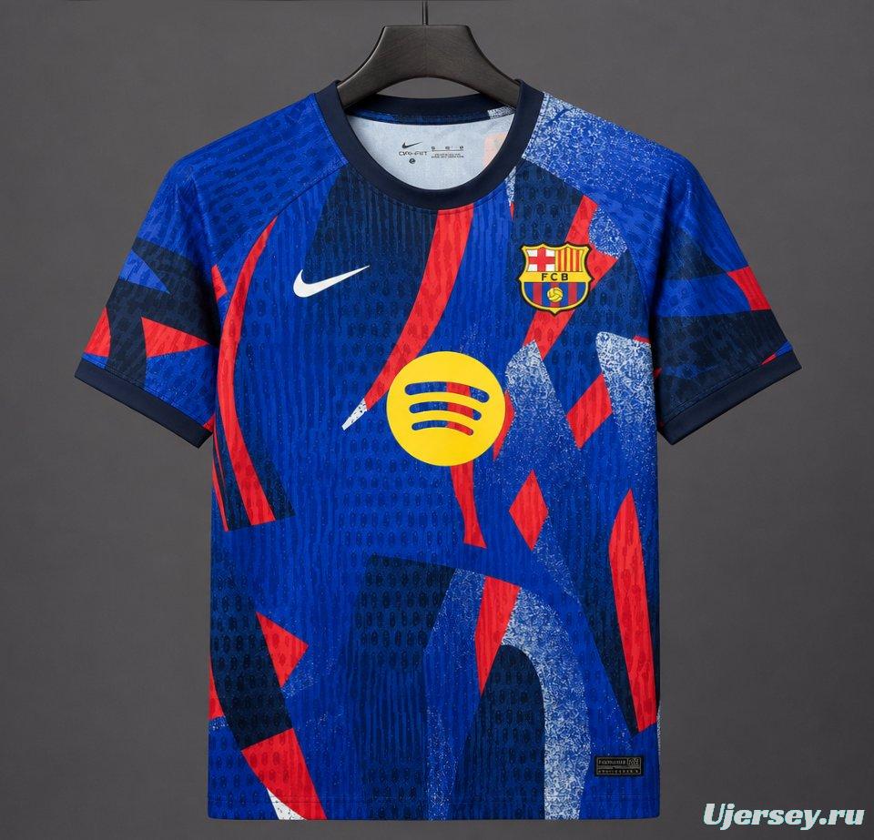 25/26 Barcelona Special Edition Pre-Match Abstract Brushstroke Design Jersey