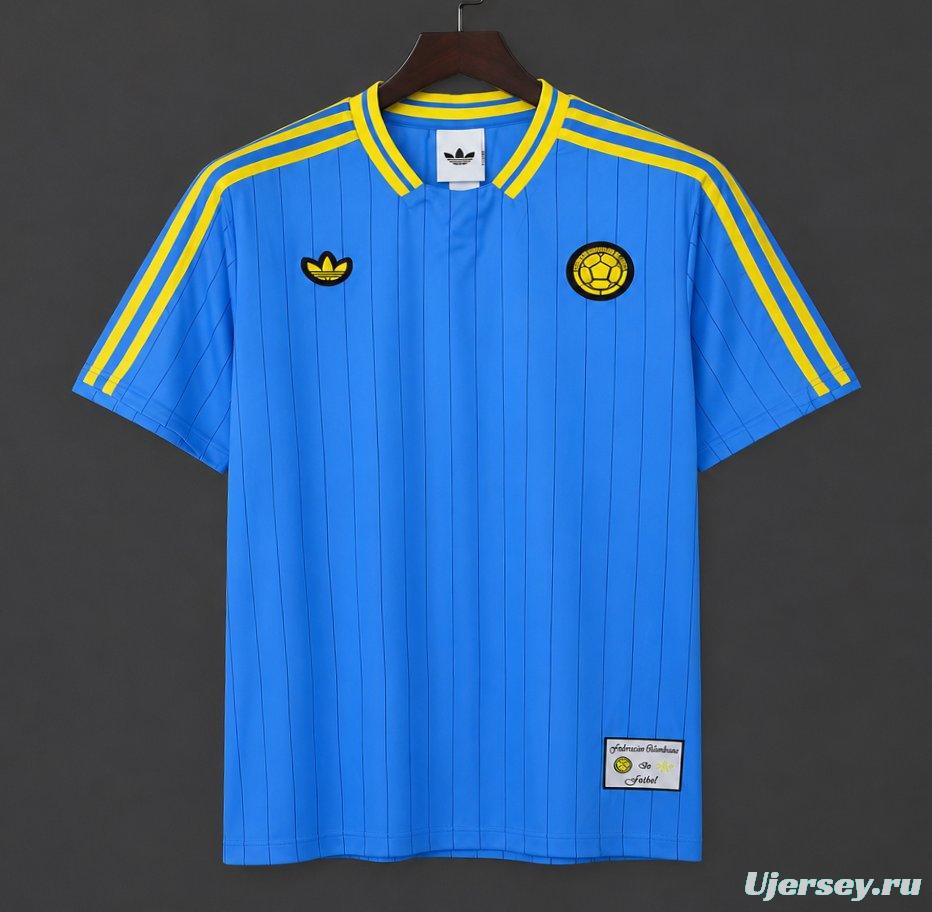 2026 Adidas Originals Colombia Terrace Icons Blue Jersey