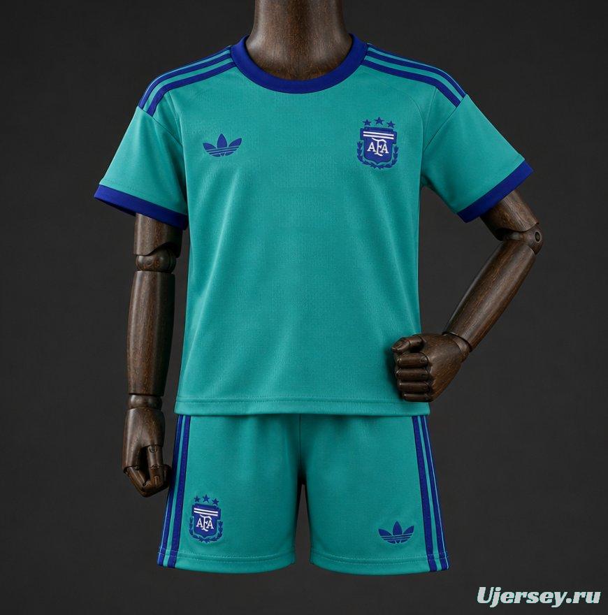 2026 Kids Argentina Away Green Jersey