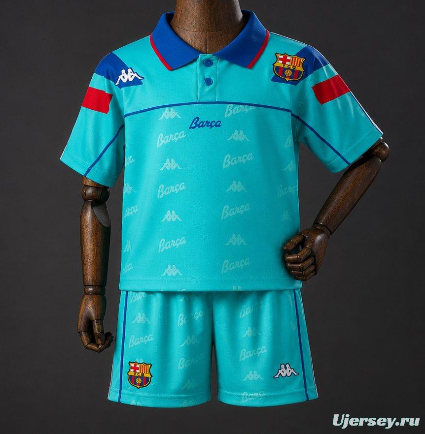 92/95 Kids Barcelona Away Retro Kit Jersey Size 16-28