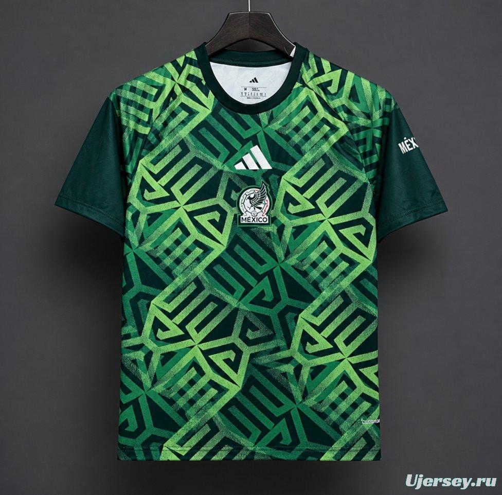 2026 Mexico Special Edition Green Geometric Pattern Football Jersey