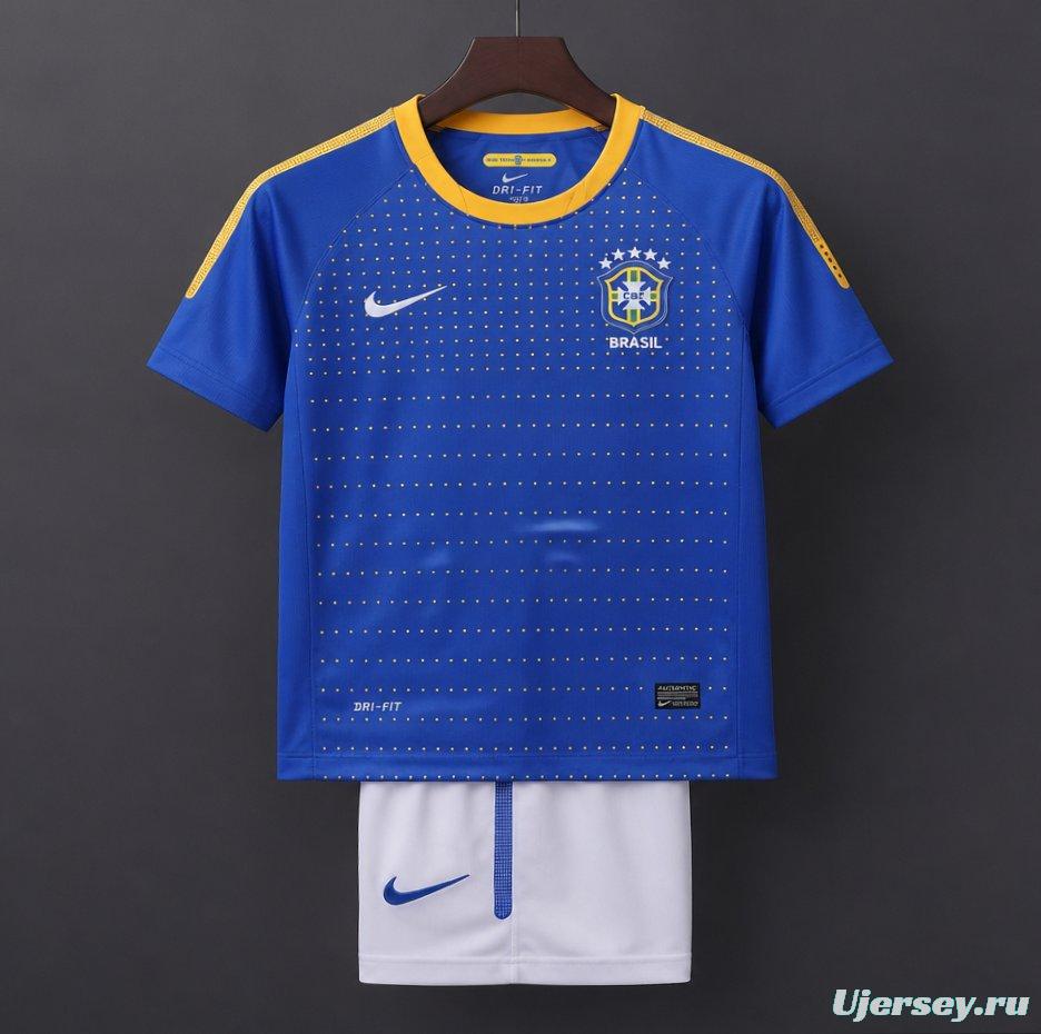 Retro 2010/11 Kids Brazil Blue & White Away Jersey