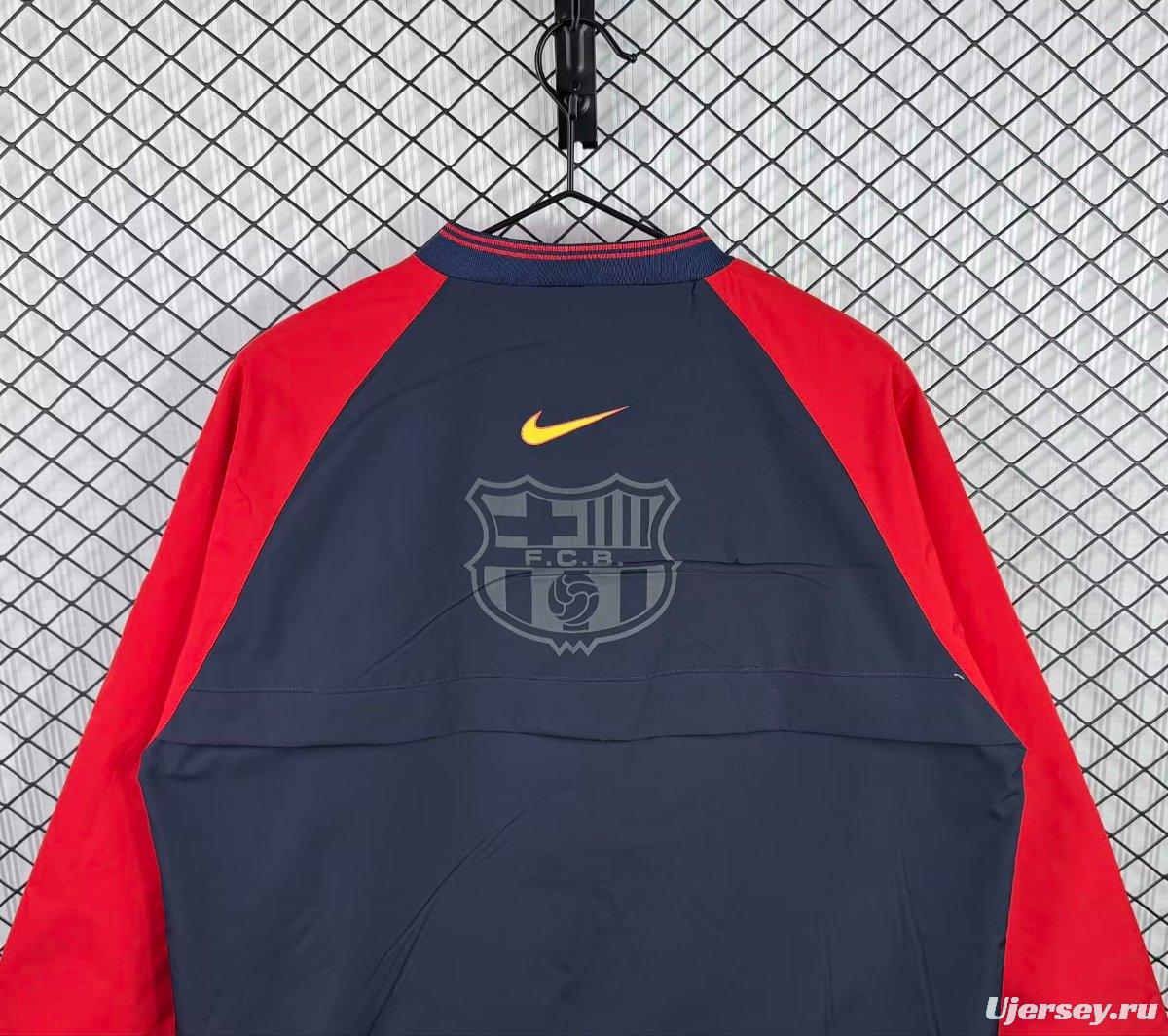 Retro 1998/99 Barcelona Nike Vintage Navy/Red Windbreaker