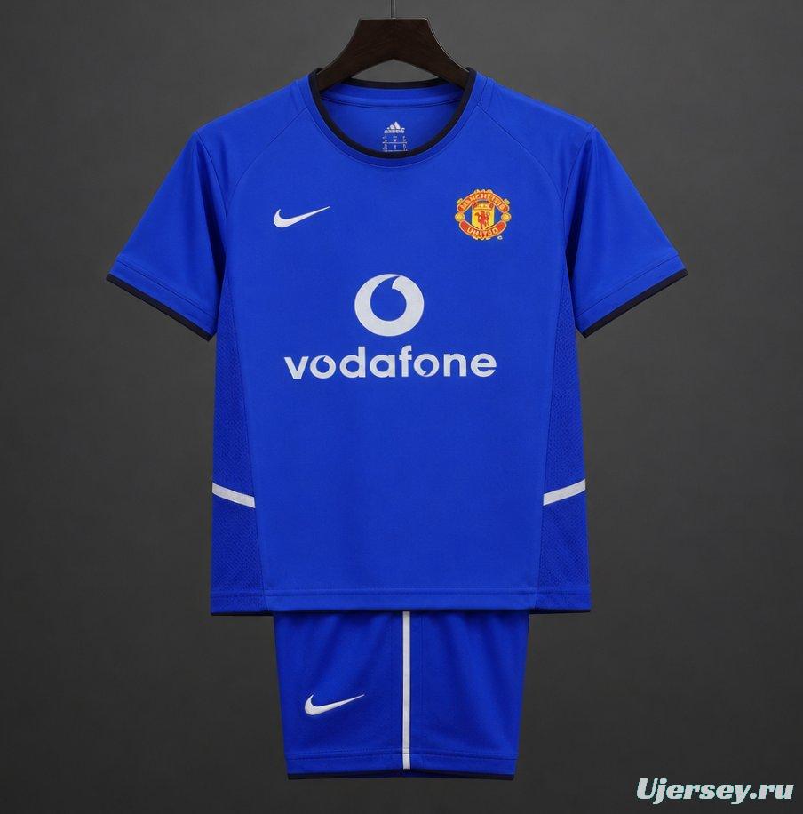 Retro Kids 02/03 Manchester United Blue Third Jersey