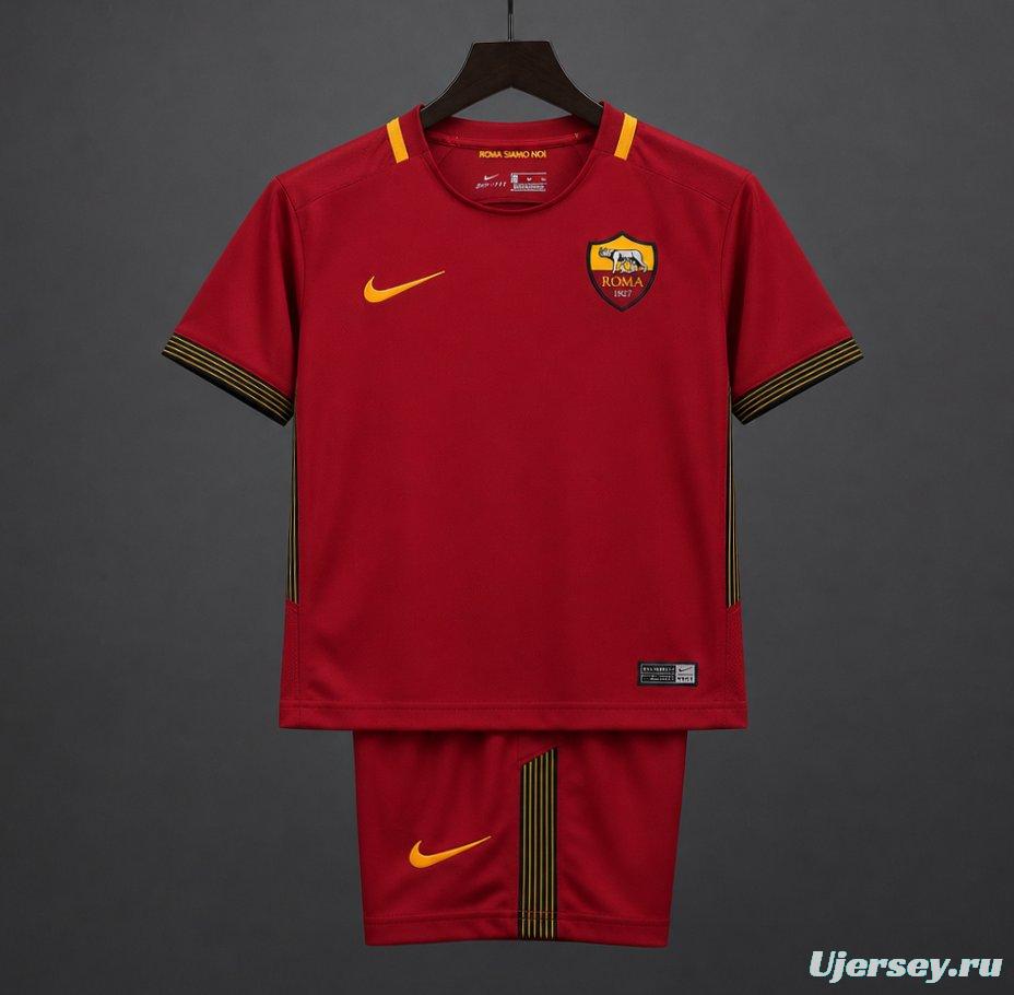 Retro Kids 17/18  AS Roma Home Jersey