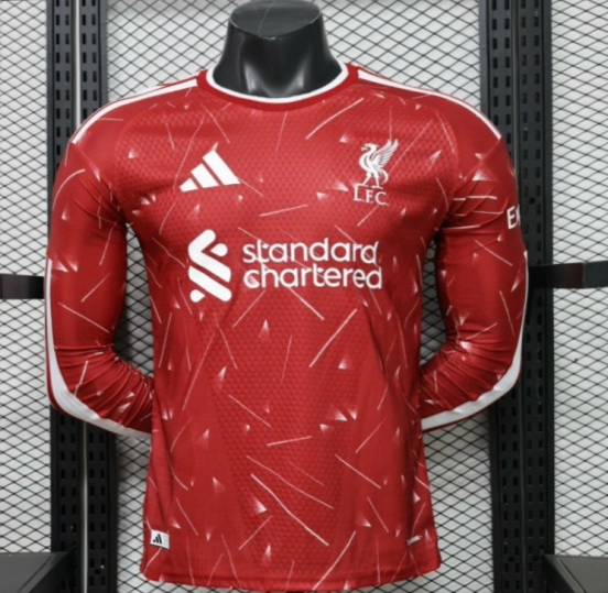 Player Version 26/27 Liverpool Red Lightning Fragment Long Sleeve Home Jersey