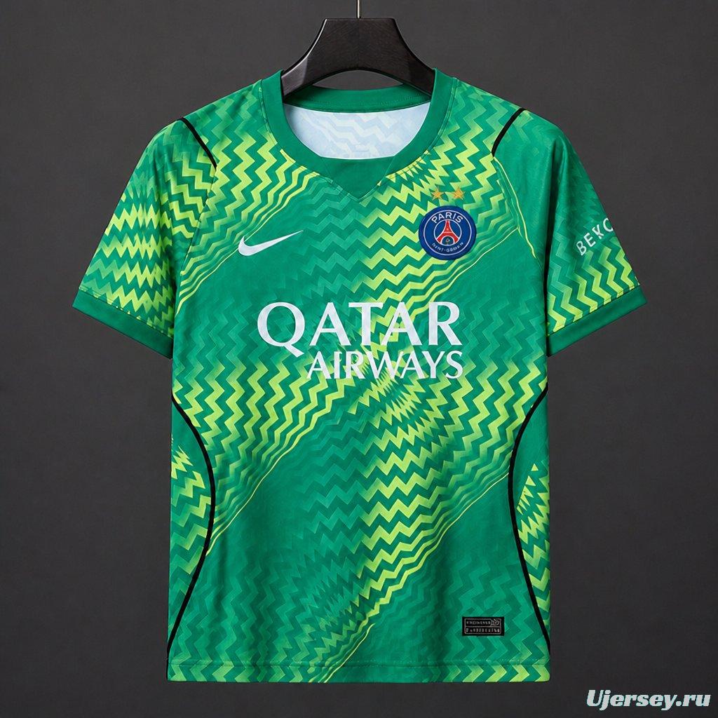 2 Stars 26/27 PSG/Paris Saint Germain Green Goalkeeper Jersey