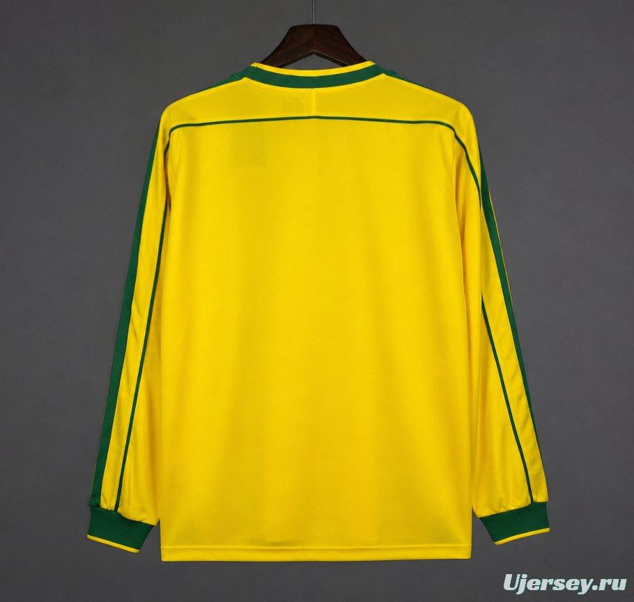 Retro 1998 Brazil Home Long Sleeve Jersey