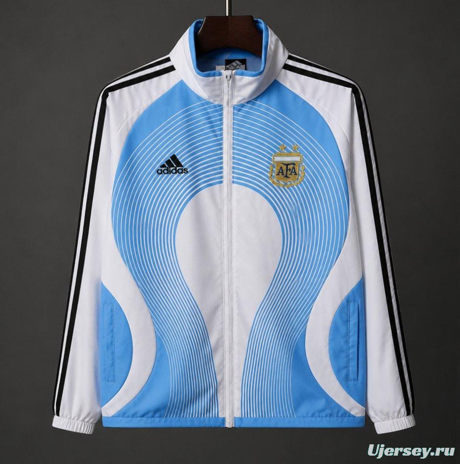2026 Argentina Light Blue & White Windbreaker Jacket