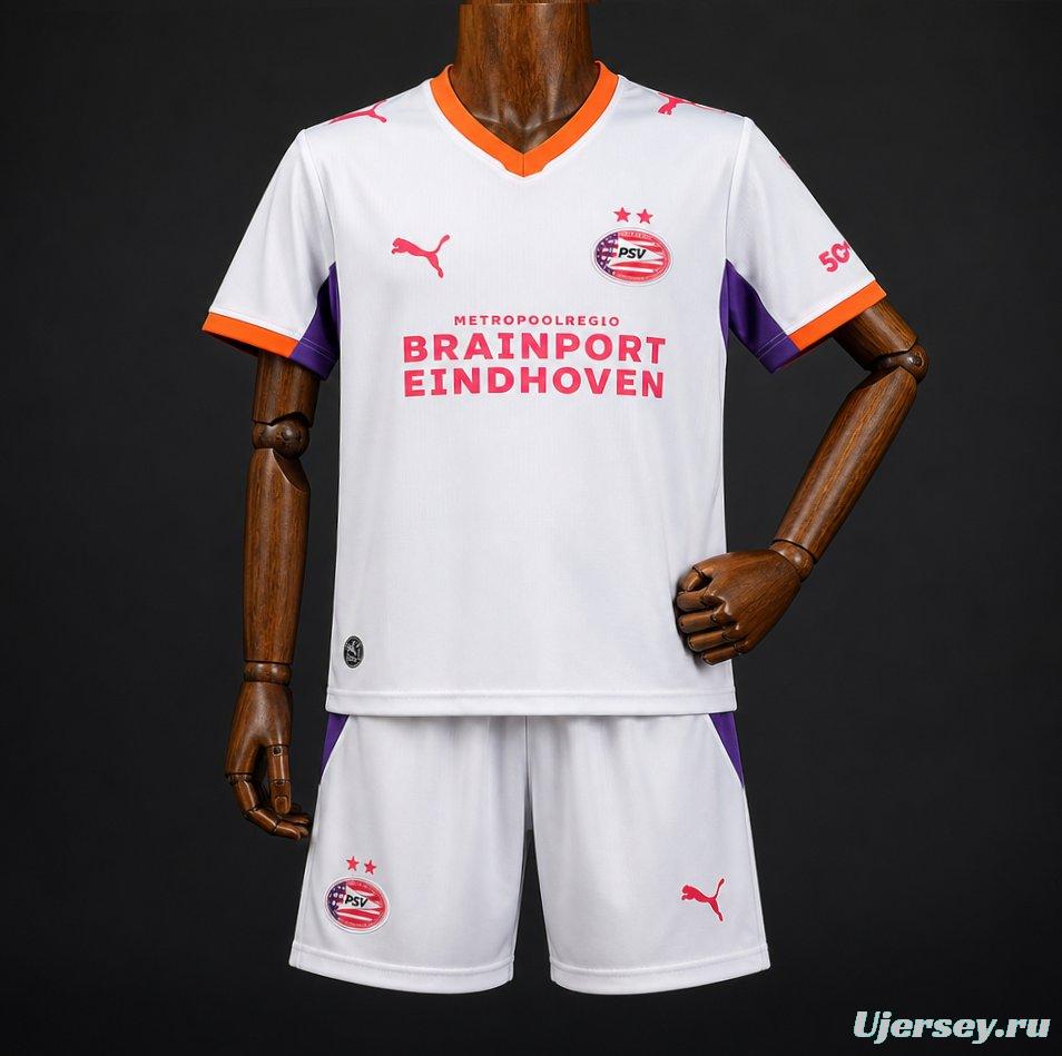 26/27 Kids PSV Eindhoven Away White  Kit