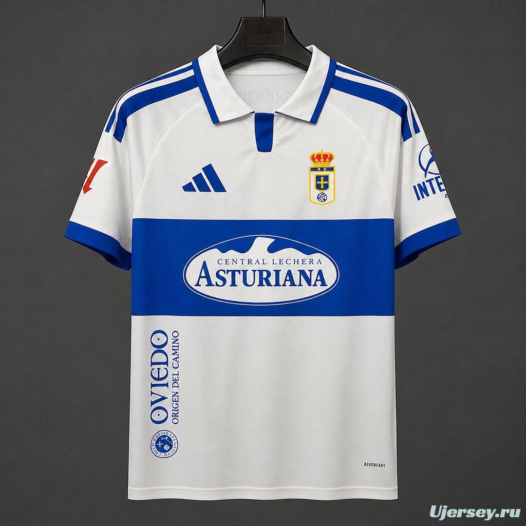 26/27 Real Oviedo Away White&Blue Jersey