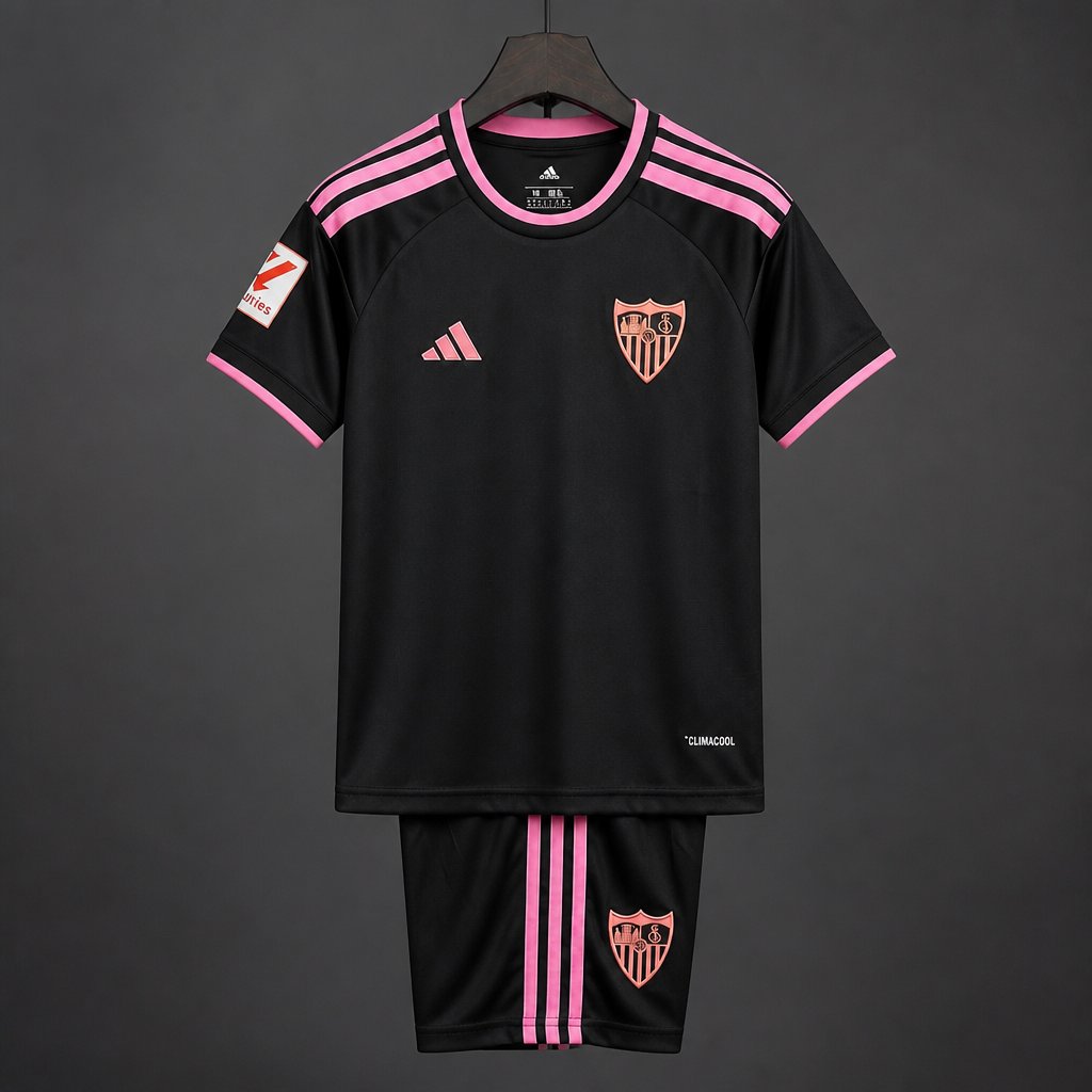 26/27 Kids Sevilla Third Black Kit Jersey