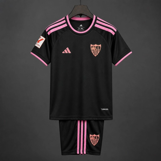 26/27 Kids Sevilla Third Black Kit Jersey