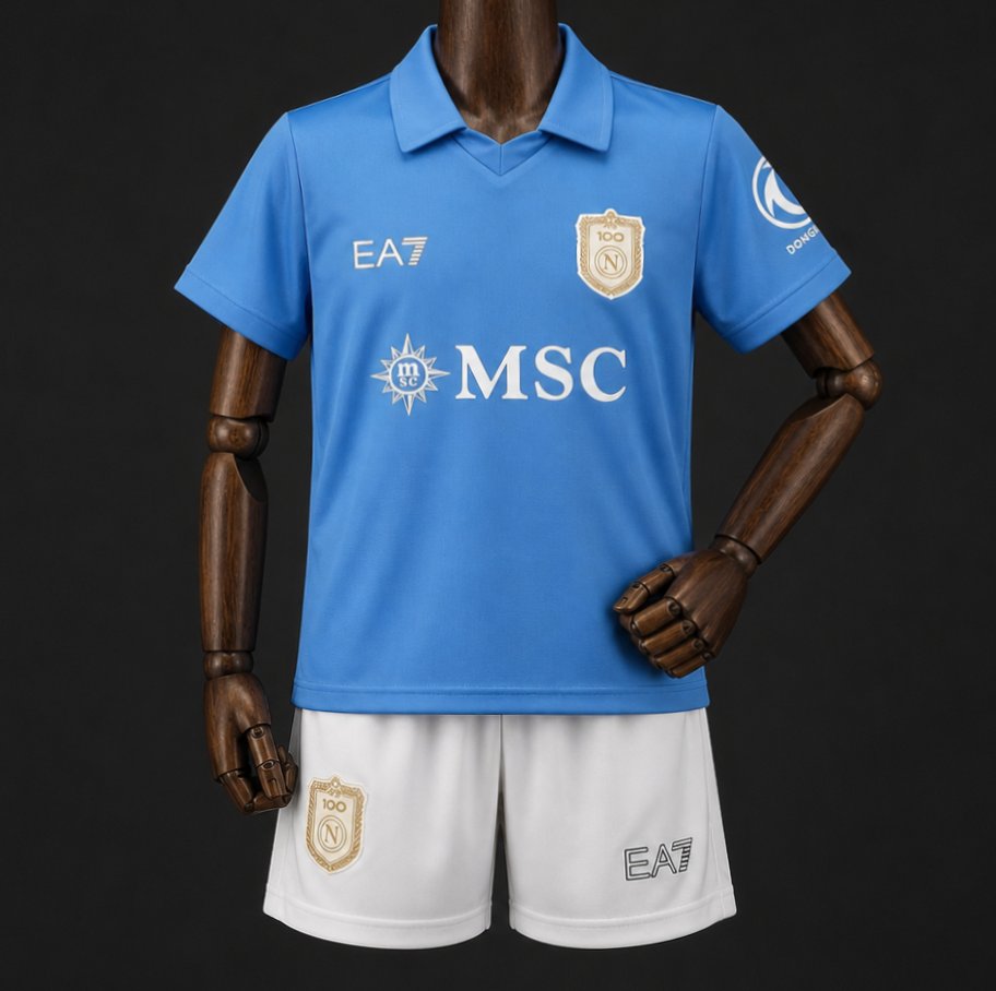 26/27 Kids Kits Napoli Home Blue Jersey