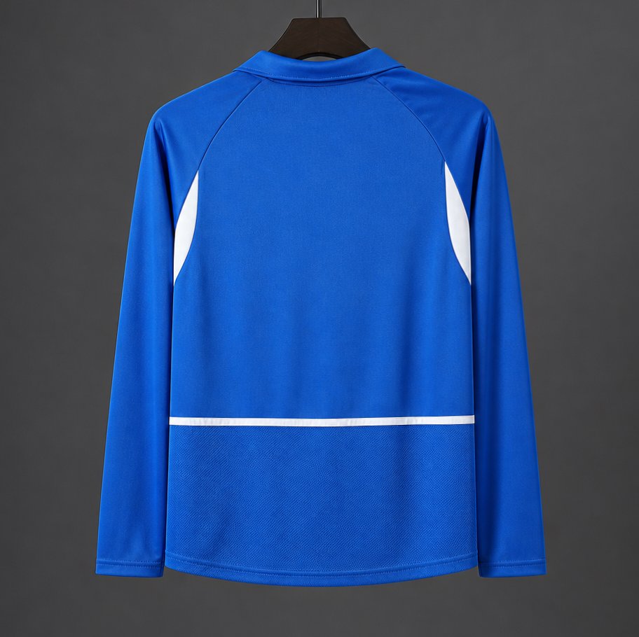Retro 2002 Brazil Away Long Sleeve Blue Jersey