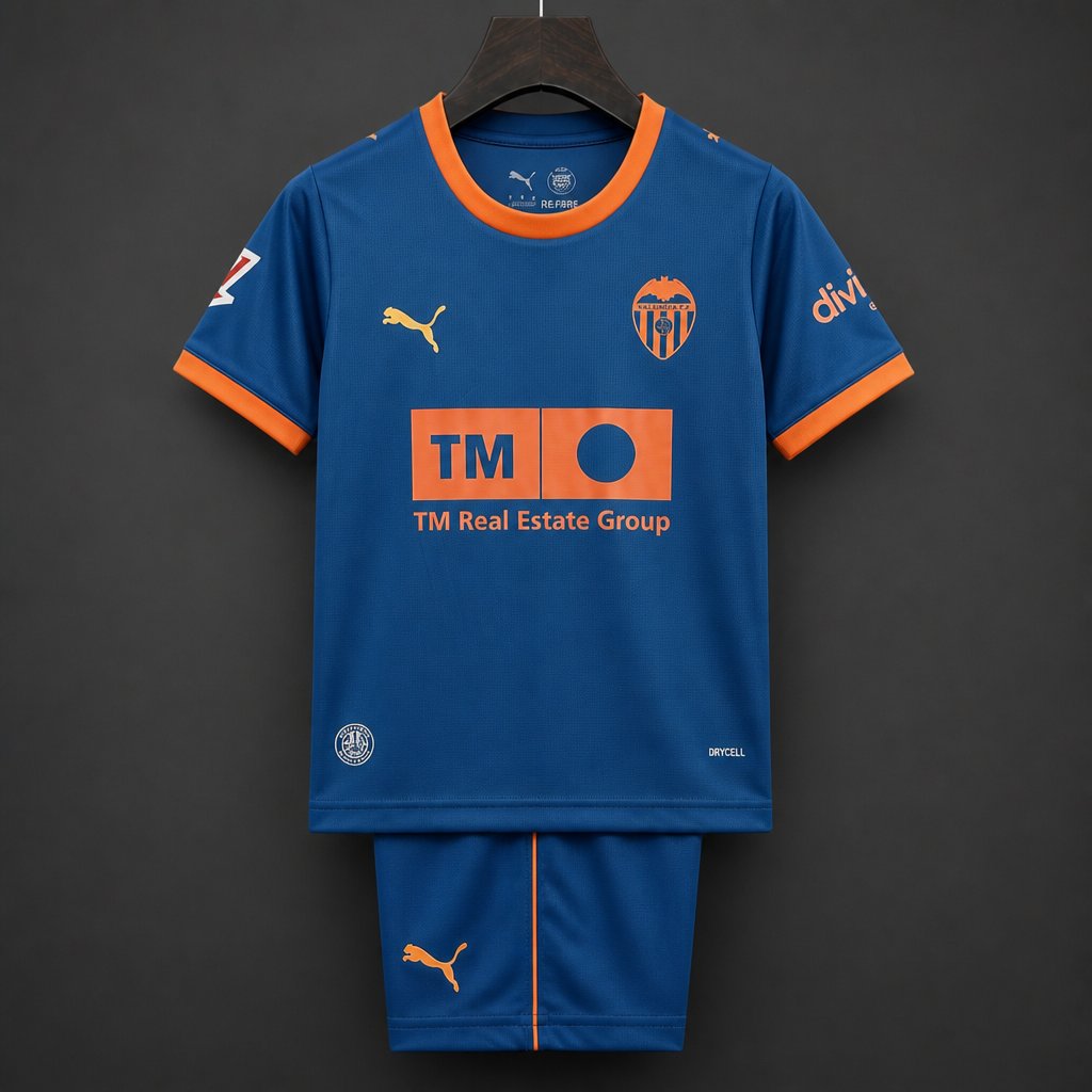 26/27 Kids Valencia CF Away Navy Blue Jersey Kit