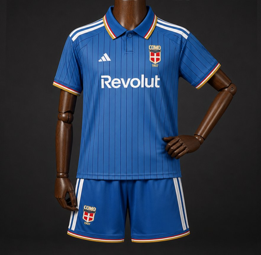 26/27 Kids Como 1907 Home Blue Jersey