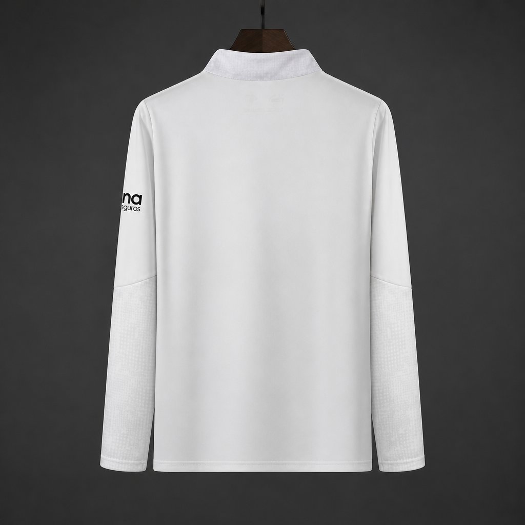 25/26 Valencia CF White Long Sleeve Half-Zip Training Top