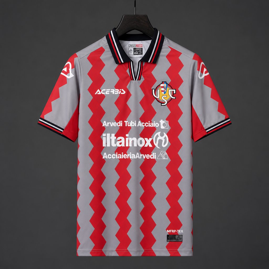 26/27 Cremonese Home Red Grey Jersey